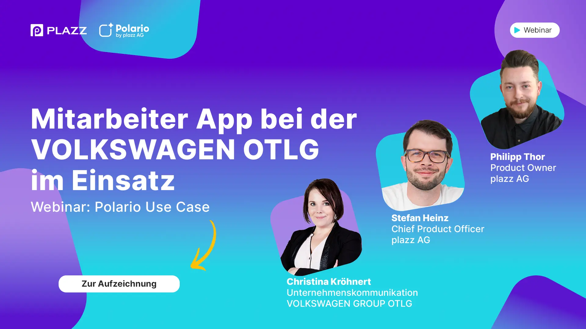 Zur Webinaraufzeichnung MItarbeiter App bei Volkswagen Original Teile Logistik GmbH & Co. KG
