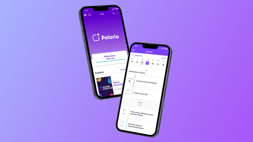 Polario Features - Projektauswahl und Kalender