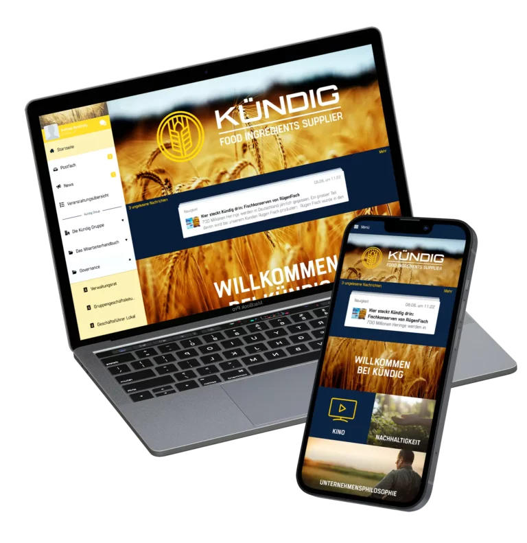 mockup - laptop + phone - dashboard - kündig employee app