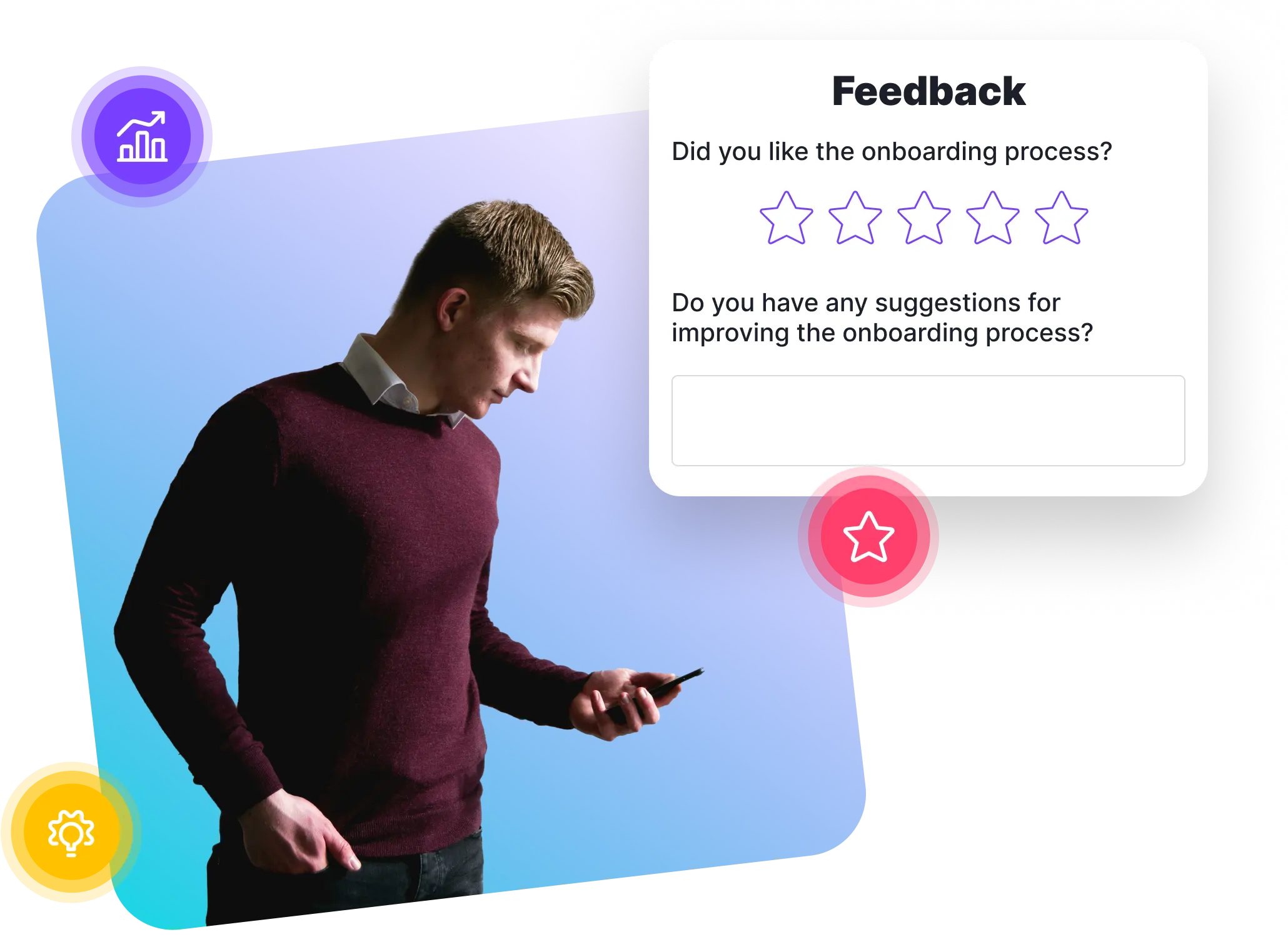 Collect feedback on the onboarding process via the onboarding app