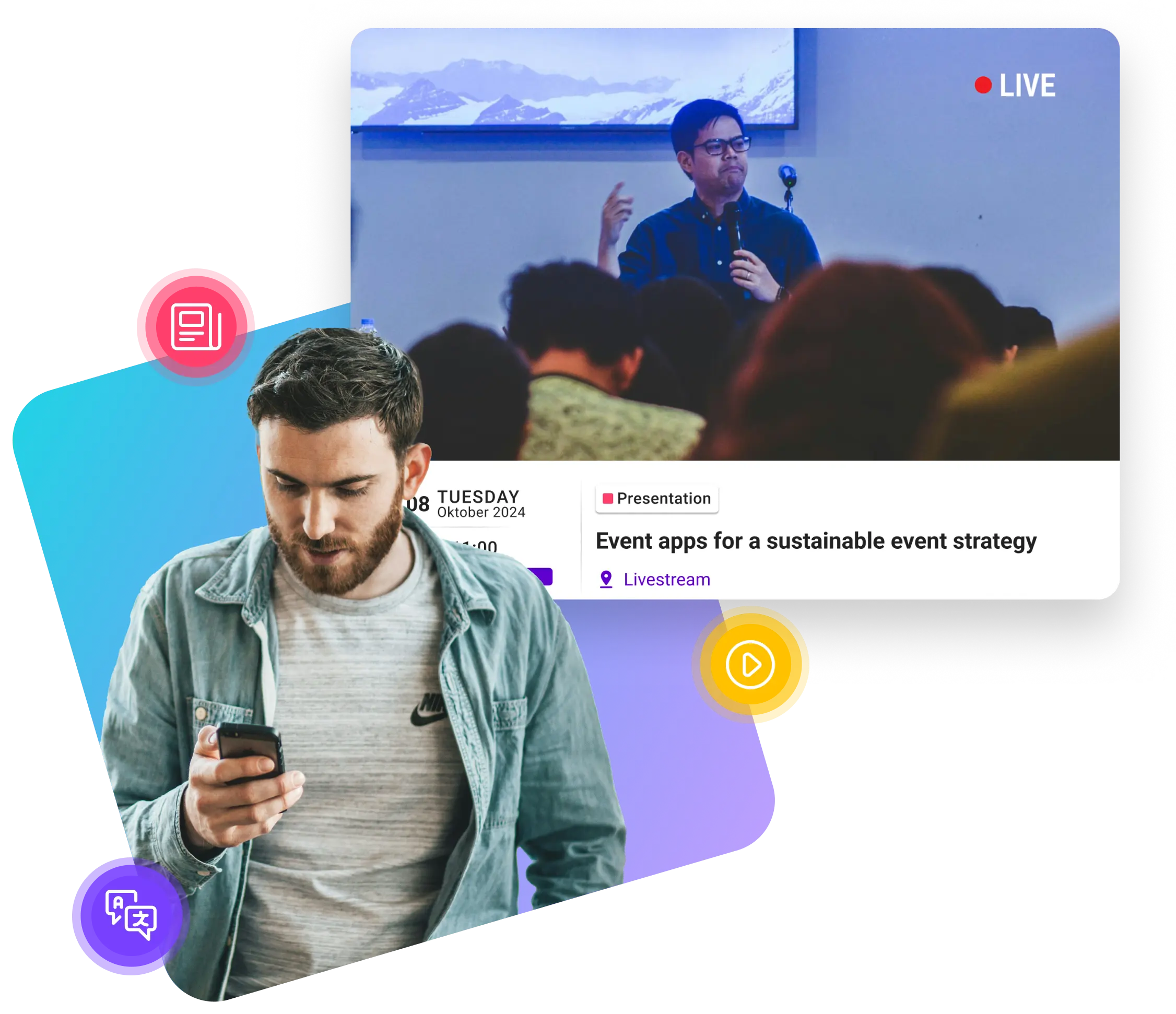 Livestreaming in an event app