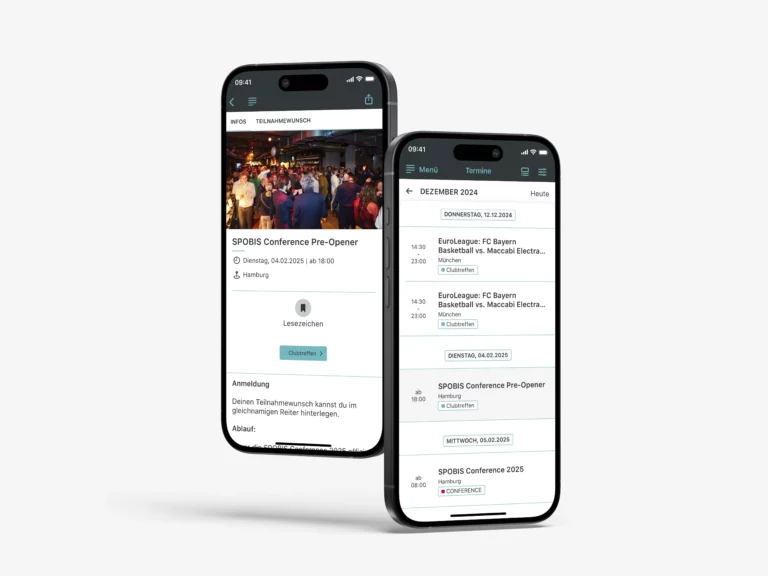 SPOBIS Club App by Polario - Kalender und Kalendereintrag