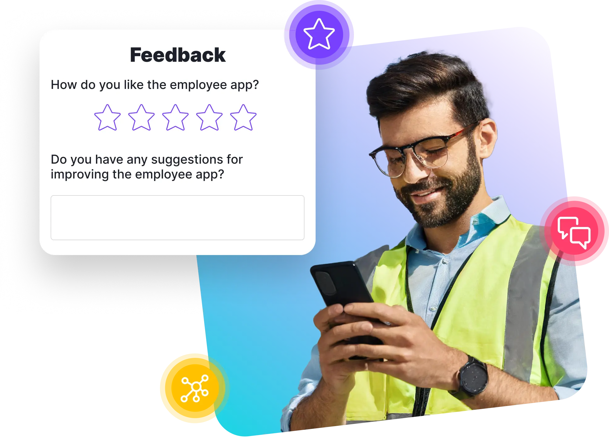 Feedback option in the employee app for the automotive industry